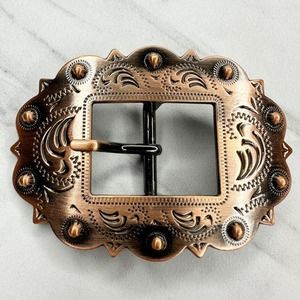 Copper Tone Studded Belt Buckle